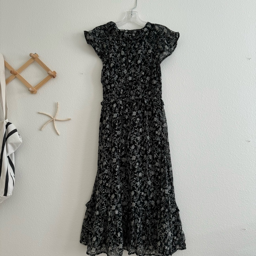 Old Navy Black and White Floral Midi Dress